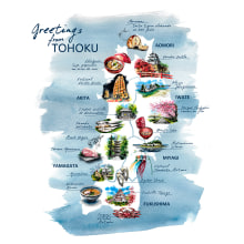 Greetings from Tohoku. Illustration project by Alicia Aradilla - 11.01.2019