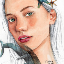Mi Proyecto del curso: Retrato ilustrado en acuarela. Desenho de retrato projeto de claudia cabanillas - 20.12.2020