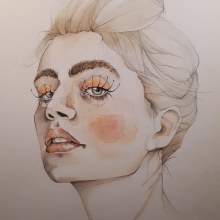 My project in Watercolor Portrait from a Photo course. Un proyecto de Pintura a la acuarela de Sabrina Rota - 22.12.2020