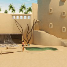 Sand Castle out of season by @eiscia. Interior Design, Set Design, Collage, and 3D Modeling project by Asia Calzà - 11.18.2020