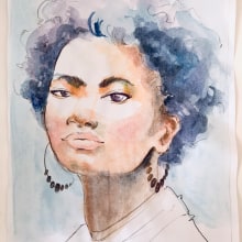 My final project -  Watercolour Portrait Sketchbook course. Education project by Alfonso Garcia Tovar - 12.24.2020