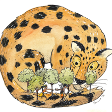 My project in Illustrated Stories: From Idea to Paper course. The leopard man - African Folktale . Traditional illustration, Watercolor Painting, Children's Illustration, Ink Illustration, and Editorial Illustration project by Sasha Kuznetsova - 12.26.2020