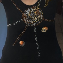 Camisa Negra Reoarada con Bordado . Collage, Pattern Design, Sewing, Ceramics, Acr, lic Painting, and Digital Painting project by Elizabeth Gonzalez - 12.26.2020