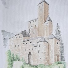 Castello di Taufers - Trentino - Alto Adige - Italia. Un proyecto de Pintura a la acuarela de Pablo Lozano - 26.12.2020