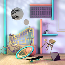 Abstract Balance Room: Composiciones abstractas con Cinema 4D. 3D projeto de Carlos LM - 30.12.2020