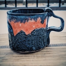 My project in Ceramics at Home for Beginners course - Final Project: "Dragon skin cup". Cerâmica projeto de svetlana.smirnof - 05.01.2021