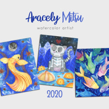Aracely Mitsu: Acuarelas. Ilustração tradicional, Design de personagens, Pintura, Desenho, e Pintura em aquarela projeto de Aracely Mitsu - 05.01.2021