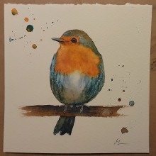 My first birds :) . Watercolor Painting project by Magnus Liden - 01.05.2021