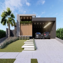 Residência Unifamiliar, Sorocaba/SP.. Arquitetura, e Modelagem 3D projeto de Thainá Ramos - 05.01.2021