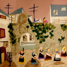 Pandereteiras en la Puerta de Santiago (Lugo). Un proyecto de Collage e Ilustración infantil de belenovich - 06.01.2021