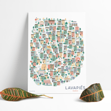 Mapa de Lavapiés. Un proyecto de Diseño gráfico, Ilustración vectorial y Diseño de iconos de Carolina Saiz - 07.01.2021