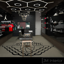 Diseño de Interiores de Tienda Chicago Bulls. Un proyecto de Diseño de interiores de Josue Gabriel Márquez Carrera - 07.01.2021