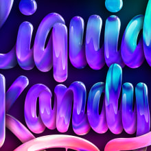 Liquid Kandy. Design, Logo Design, Digital Lettering, 3D Lettering, H, and Lettering project by Eduardo Morgan - 01.08.2020