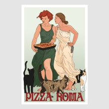 Pizza Roma Poster. Un proyecto de Diseño, Ilustración tradicional, Publicidad, Bellas Artes, Diseño de carteles, Ilustración digital, Diseño digital, Dibujo digital y Sketchbook de Kultnation - 09.11.2020