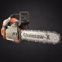 CHAINSAW - Realistic Prop Creation for Video Games course. 3D, 3D Modeling, and Video Games project by Federico Abram - 01.12.2021