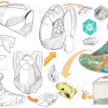 Ilustración y bocetación de mi portafolio. Industrial Design, and Shoe Design project by Kevin Andrés Barón Bareño - 10.09.2016