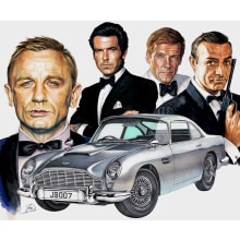 James Bond. Ilustração tradicional projeto de Jan Serra - 16.01.2021