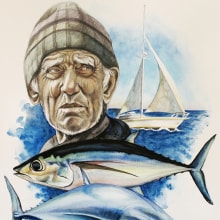 Fisherman. Un proyecto de Ilustración tradicional de Jan Serra - 16.01.2021