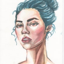 Mi Proyecto del curso: Retrato artístico en acuarela. Portrait Drawing project by Tanya Sarai - 01.17.2021