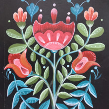 Mi Proyecto del curso: Introducción a la ilustración floral con acrílico. Acr, lic Painting & Ink Illustration project by Monica Luni - 01.18.2021