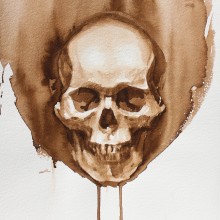 Art Anatomy: The Skull. Traditional illustration, Fine Arts, Painting, Watercolor Painting, Portrait Drawing, Artistic Drawing, Figure Drawing, and Editorial Illustration project by Michele Bajona - 01.18.2021