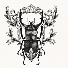 Mein Kursprojekt: Blackwork Tattoodesign. Un projet de Illustration traditionnelle de Dimitri Litzinger - 18.01.2021