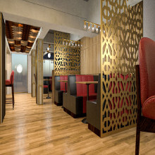 Ruby's Restaurant Proyecto. Un proyecto de Decoración de interiores y Diseño 3D de Priscila Pedre - 01.09.2020