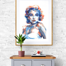 Marilyn Monroe . Un proyecto de Pintura, Pintura a la acuarela e Ilustración de retrato de Constantin Eugen Cozma - 20.01.2021