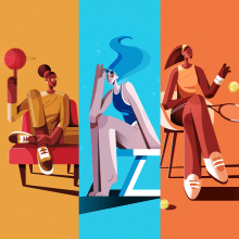 Women & Sport. Traditional illustration, Vector Illustration, and Drawing project by Ricardo Polo López - 01.26.2021