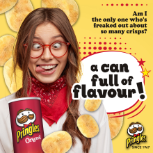 CLIENTE: PRINGLES. Proyecto: "Pringles: A can full of flavour". Un proyecto de Diseño gráfico, Diseño de carteles y Marketing de contenidos de Rebeca Márquez - 15.11.2020