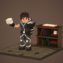 Voxel Art - Mage Character. 3D Animation, 3D Character Design, and 3D Design project by José Luis Aguilera Luzania - 02.02.2021