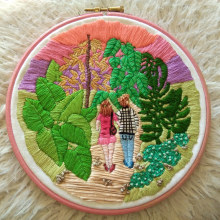My project in Introduction to Botanical Embroidery course. Arts, and Crafts project by Marie ROUSSEL - 02.02.2021
