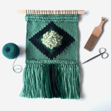 My project in Tapestry Weaving in a High-Warp Loom course. Arts, Crafts, and Fiber Arts project by Dominika - 02.10.2021