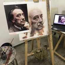 Dali, oleo sobre bastidor. Un proyecto de Pintura, Dibujo de Retrato y Pintura al óleo de Maximiliano Bagnasco - 11.02.2021