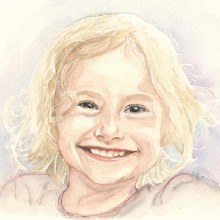 Aquarell Portraitzeichnung Child. Un proyecto de Pintura a la acuarela de Natalie - 11.02.2021