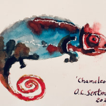 Chameleon. Un proyecto de Pintura a la acuarela de Orville Sentman - 19.02.2021