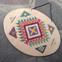 Bordado sobre madera: Mandala Navajo. Un proyecto de Artesanía de Roberta - 21.02.2021