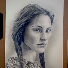 My project in Realistic Portrait with Graphite Pencil course. Sketching, Pencil Drawing, Drawing, Portrait Drawing, and Realistic Drawing project by Colette Reed - 02.21.2021