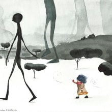Another point of view of the story (Daddy long legs). Traditional illustration project by Nourhan Aljoundy - 02.21.2021
