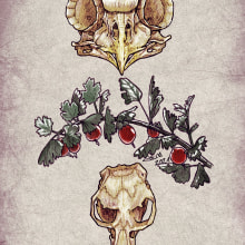 Life & Death series. Un proyecto de Ilustración tradicional, Diseño de tatuajes, Ilustración botánica e Ilustración naturalista				 de Chema G. Baena Art - 22.02.2021
