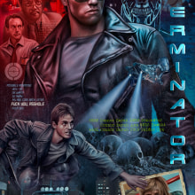 The Terminator . Un progetto di Design di poster , Illustrazione digitale e Ritratto illustrato di Oscar Martinez - 24.02.2021