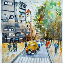 Mi Proyecto del curso: Paisajes urbanos en acuarela. Watercolor Painting project by Liliana Donato - 02.25.2021
