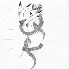 Dotwork serpiente. Un proyecto de Ilustración tradicional y Creatividad de Alba Martí Serra - 25.02.2021