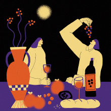 El vino que todo sana. Traditional illustration project by Sandra Garayoa - 07.22.2020