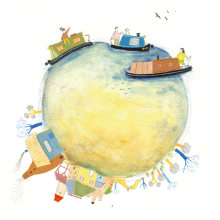 Living in a Narrowboat. Traditional illustration project by Cristina Gil - 03.02.2021