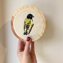 Pintassilgo (Goldfinch bird). Un proyecto de Bordado de Beatrix Reche - 03.03.2021