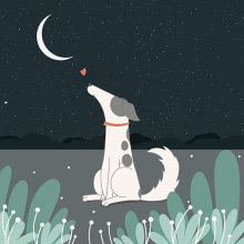 Pina loving the Moon. 2D Animation project by Francesca Cosanti - 03.04.2021