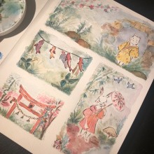 My project in Watercolor Illustration with Japanese Influence course. Pintura em aquarela projeto de carvalvo - 05.03.2021