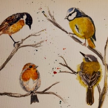 Mi Proyecto del curso: Acuarela artística para ilustración de aves. Artes plásticas projeto de Angelika Villalta Soto - 06.03.2021