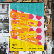 Explore Art Festival. Advertising, Br, ing, Identit, and Editorial Design project by Aida Moya - 03.10.2021